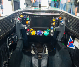 inside the cockpit of a Mercedes-AMG F1 racecar