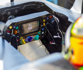 inside the cockpit of a Mercedes-AMG F1 racecar